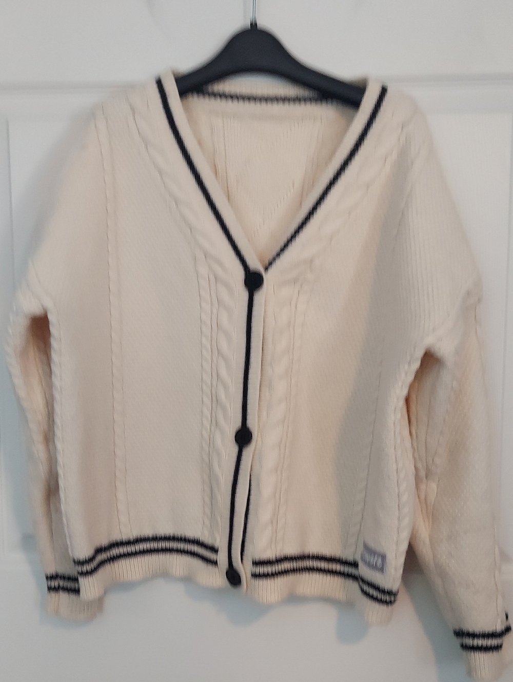 Taylor Swift Folklore Cardigan Cream Star Cable Knit Sweater L/XL